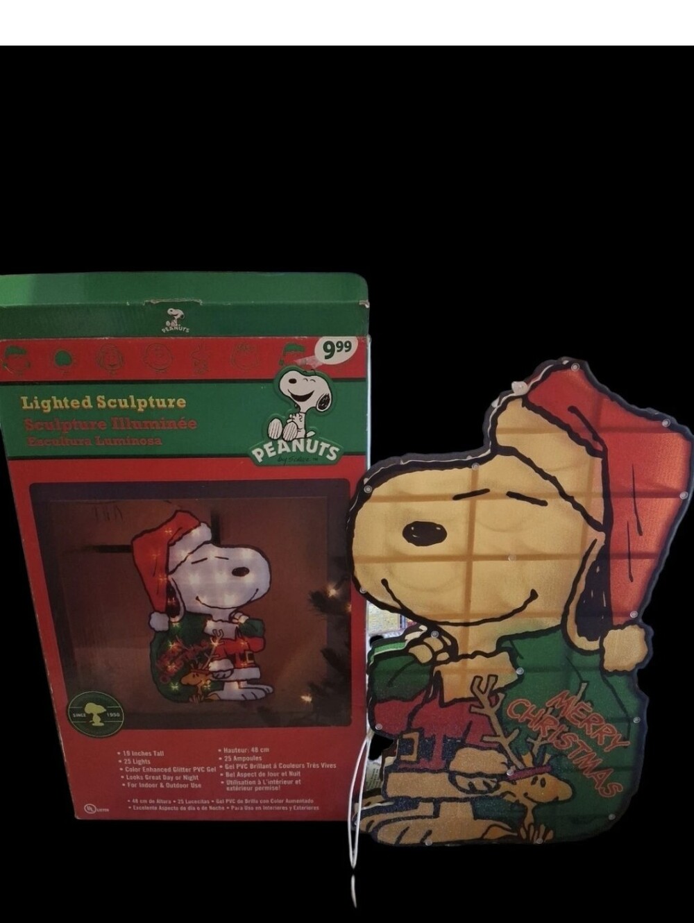 19" Snoopy Lighted PVC Sculpture - Tested Works
